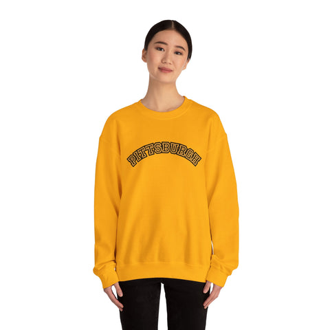 Pittsburgh Block Letters - Heavy Blend™ Crewneck Sweatshirt Sweatshirt - YinzerShop