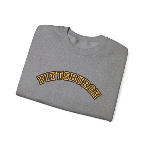 Pittsburgh Block Letters - Heavy Blend™ Crewneck Sweatshirt Sweatshirt - YinzerShop