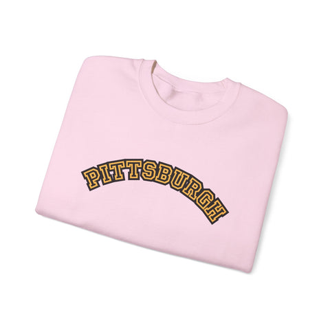 Pittsburgh Block Letters - Heavy Blend™ Crewneck Sweatshirt Sweatshirt - YinzerShop