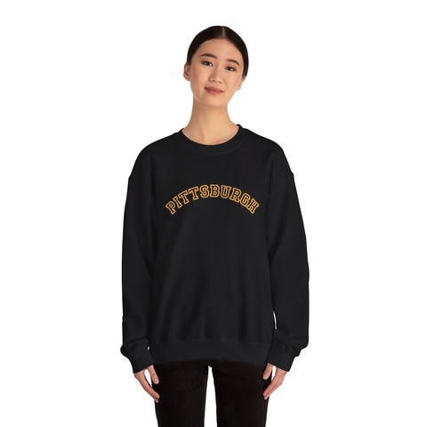 Pittsburgh Block Letters - Heavy Blend™ Crewneck Sweatshirt Sweatshirt - YinzerShop