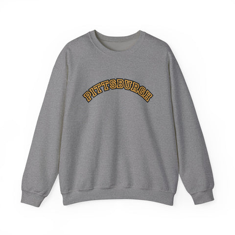 Pittsburgh Block Letters - Heavy Blend™ Crewneck Sweatshirt Sweatshirt - YinzerShop