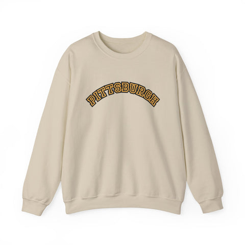 Pittsburgh Block Letters - Heavy Blend™ Crewneck Sweatshirt Sweatshirt - YinzerShop