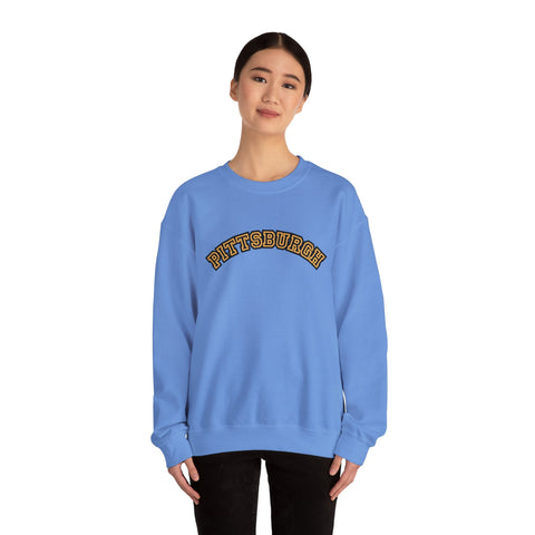 Pittsburgh Block Letters - Heavy Blend™ Crewneck Sweatshirt Sweatshirt - YinzerShop