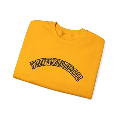 Pittsburgh Block Letters - Heavy Blend™ Crewneck Sweatshirt Sweatshirt - YinzerShop