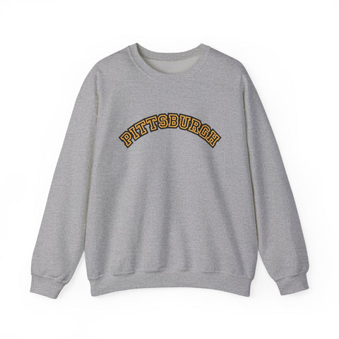 Pittsburgh Block Letters - Heavy Blend™ Crewneck Sweatshirt Sweatshirt - YinzerShop