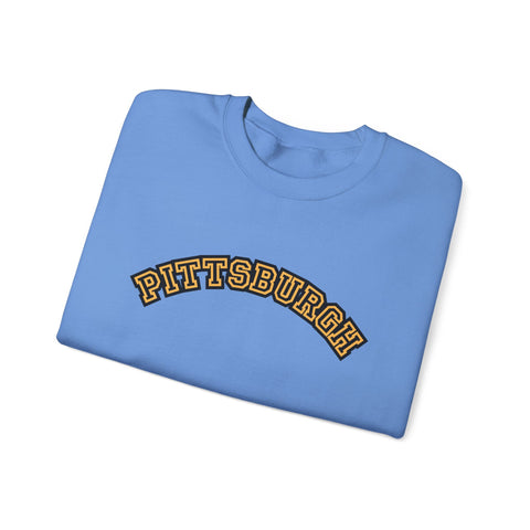 Pittsburgh Block Letters - Heavy Blend™ Crewneck Sweatshirt Sweatshirt - YinzerShop