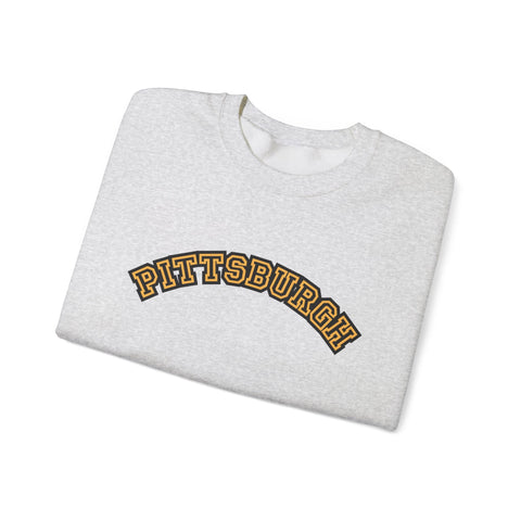 Pittsburgh Block Letters - Heavy Blend™ Crewneck Sweatshirt Sweatshirt - YinzerShop