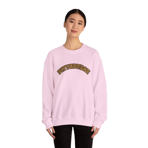 Pittsburgh Block Letters - Heavy Blend™ Crewneck Sweatshirt Sweatshirt - YinzerShop