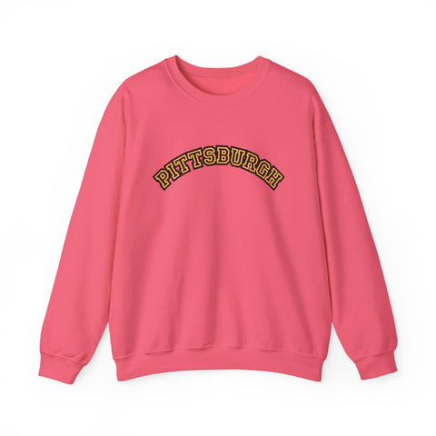 Pittsburgh Block Letters - Heavy Blend™ Crewneck Sweatshirt Sweatshirt - YinzerShop
