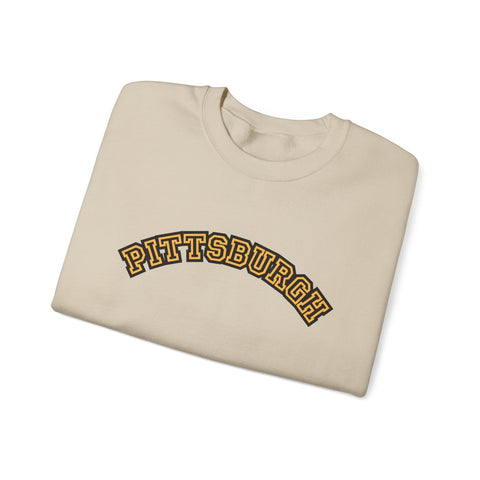 Pittsburgh Block Letters - Heavy Blend™ Crewneck Sweatshirt Sweatshirt - YinzerShop