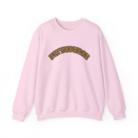Pittsburgh Block Letters - Heavy Blend™ Crewneck Sweatshirt Sweatshirt - YinzerShop