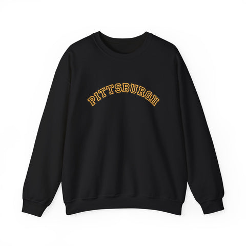 Pittsburgh Block Letters - Heavy Blend™ Crewneck Sweatshirt Sweatshirt - YinzerShop