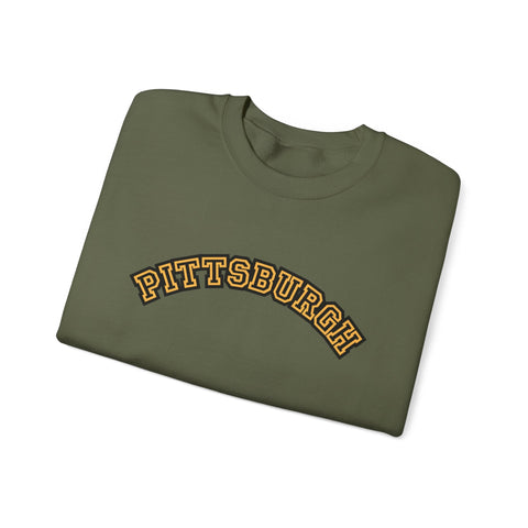 Pittsburgh Block Letters - Heavy Blend™ Crewneck Sweatshirt Sweatshirt - YinzerShop