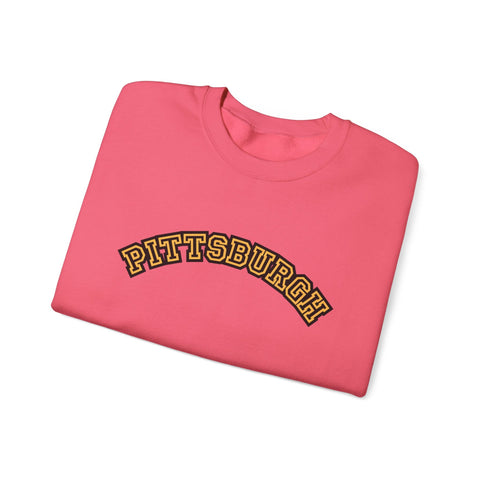 Pittsburgh Block Letters - Heavy Blend™ Crewneck Sweatshirt Sweatshirt - YinzerShop