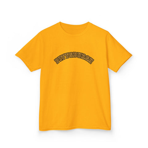 Pittsburgh Block Letters - Kids Graphic T-Shirt Kids Apparel - YinzerShop
