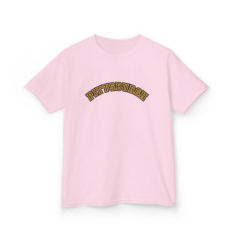 Pittsburgh Block Letters - Kids Graphic T-Shirt Kids Apparel - YinzerShop