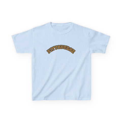 Pittsburgh Block Letters - Kids Graphic T-Shirt Kids Apparel - YinzerShop