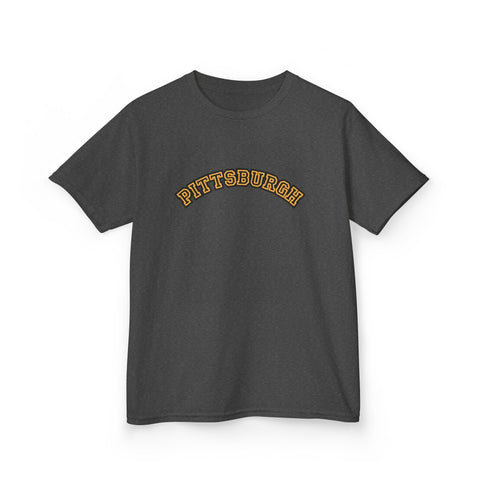 Pittsburgh Block Letters - Kids Graphic T-Shirt Kids Apparel - YinzerShop