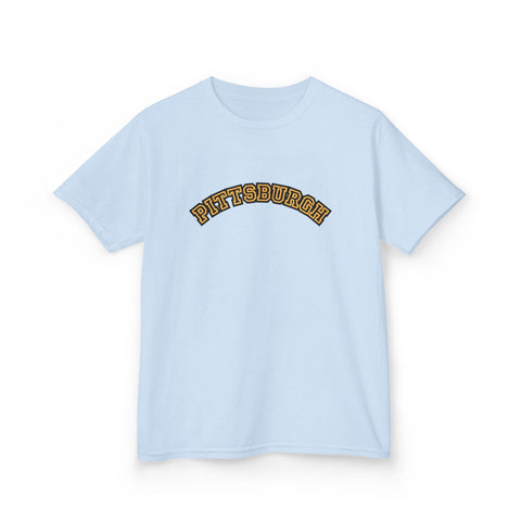 Pittsburgh Block Letters - Kids Graphic T-Shirt Kids Apparel - YinzerShop