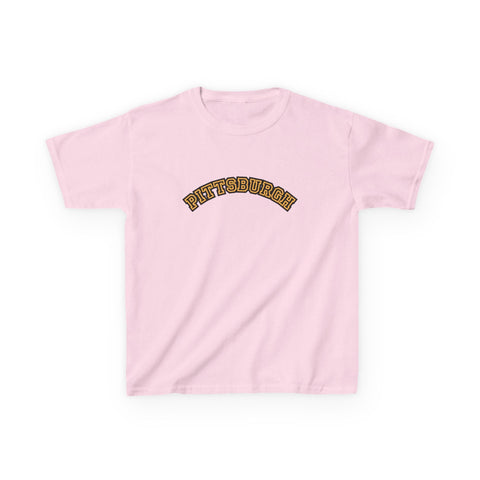 Pittsburgh Block Letters - Kids Graphic T-Shirt Kids Apparel - YinzerShop