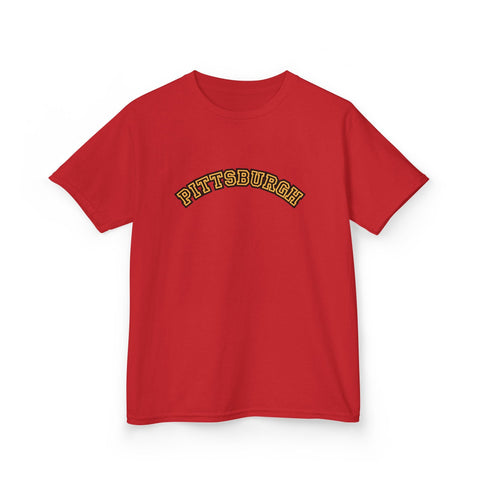 Pittsburgh Block Letters - Kids Graphic T-Shirt Kids Apparel - YinzerShop
