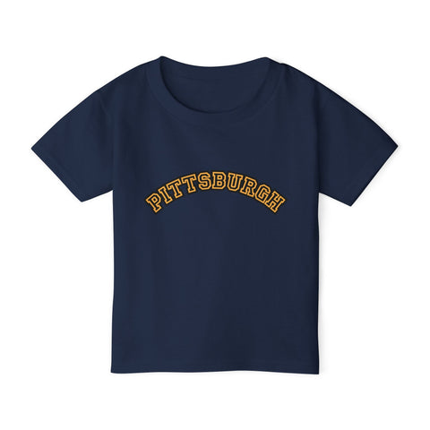 Pittsburgh Block Letters - Toddler T-Shirt Kids Apparel - YinzerShop