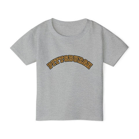 Pittsburgh Block Letters - Toddler T-Shirt Kids Apparel - YinzerShop