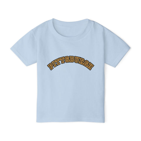 Pittsburgh Block Letters - Toddler T-Shirt Kids Apparel - YinzerShop