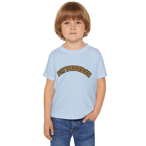 Pittsburgh Block Letters - Toddler T-Shirt Kids Apparel - YinzerShop