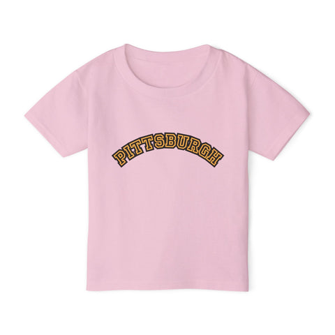 Pittsburgh Block Letters - Toddler T-Shirt Kids Apparel - YinzerShop