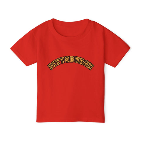 Pittsburgh Block Letters - Toddler T-Shirt Kids Apparel - YinzerShop