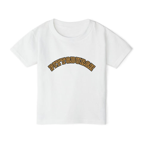 Pittsburgh Block Letters - Toddler T-Shirt Kids Apparel - YinzerShop