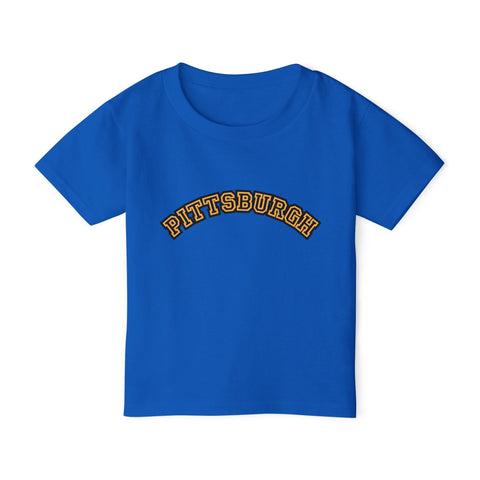 Pittsburgh Block Letters - Toddler T-Shirt Kids Apparel - YinzerShop