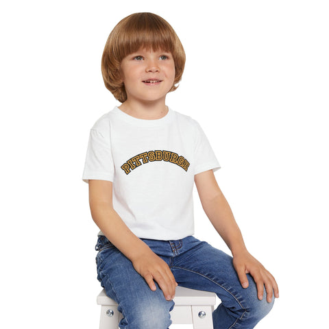 Pittsburgh Block Letters - Toddler T-Shirt Kids Apparel - YinzerShop