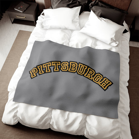 Pittsburgh Block Letters - TT Style - Sweatshirt Blanket Home Decor - YinzerShop