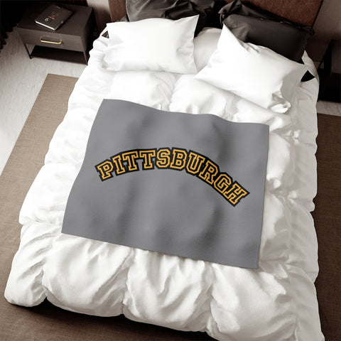 Pittsburgh Block Letters - TT Style - Sweatshirt Blanket Home Decor - YinzerShop