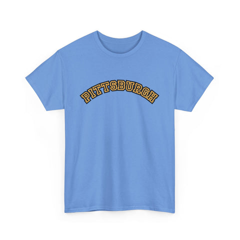 Pittsburgh Block Letters - Unisex Heavy Cotton Tee T-Shirt - YinzerShop