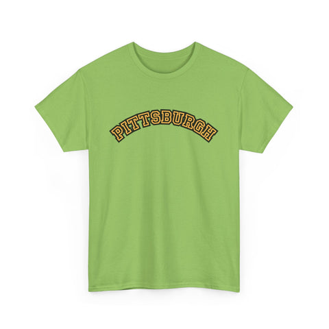 Pittsburgh Block Letters - Unisex Heavy Cotton Tee T-Shirt - YinzerShop