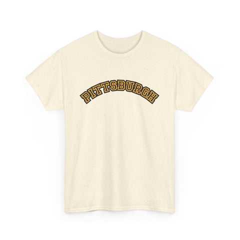 Pittsburgh Block Letters - Unisex Heavy Cotton Tee T-Shirt - YinzerShop
