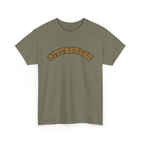 Pittsburgh Block Letters - Unisex Heavy Cotton Tee T-Shirt - YinzerShop