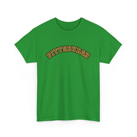 Pittsburgh Block Letters - Unisex Heavy Cotton Tee T-Shirt - YinzerShop