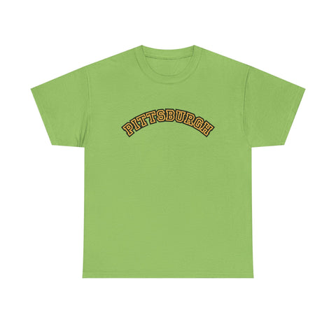 Pittsburgh Block Letters - Unisex Heavy Cotton Tee T-Shirt - YinzerShop