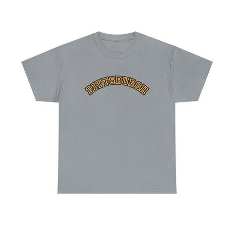 Pittsburgh Block Letters - Unisex Heavy Cotton Tee T-Shirt - YinzerShop