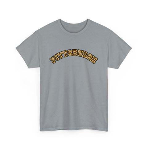 Pittsburgh Block Letters - Unisex Heavy Cotton Tee T-Shirt - YinzerShop
