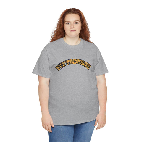 Pittsburgh Block Letters - Unisex Heavy Cotton Tee T-Shirt - YinzerShop