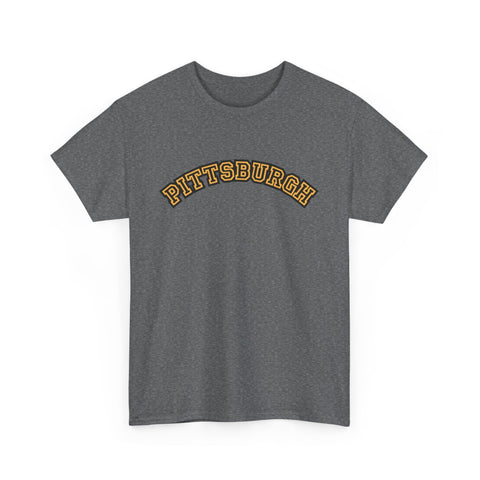 Pittsburgh Block Letters - Unisex Heavy Cotton Tee T-Shirt - YinzerShop