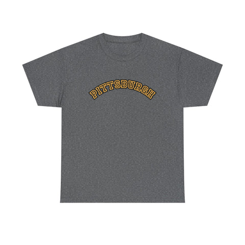 Pittsburgh Block Letters - Unisex Heavy Cotton Tee T-Shirt - YinzerShop