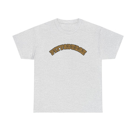 Pittsburgh Block Letters - Unisex Heavy Cotton Tee T-Shirt - YinzerShop