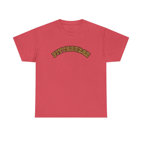Pittsburgh Block Letters - Unisex Heavy Cotton Tee T-Shirt - YinzerShop