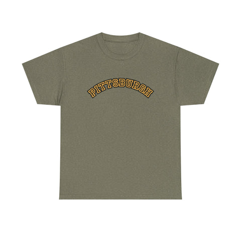 Pittsburgh Block Letters - Unisex Heavy Cotton Tee T-Shirt - YinzerShop